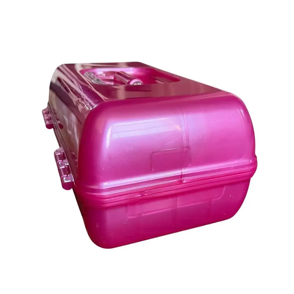 Caboodles Pink Make Up Storage Case with Mirror Two Levels Vintage